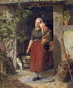 A young wine grower and her children Adolph Heinrich Richter